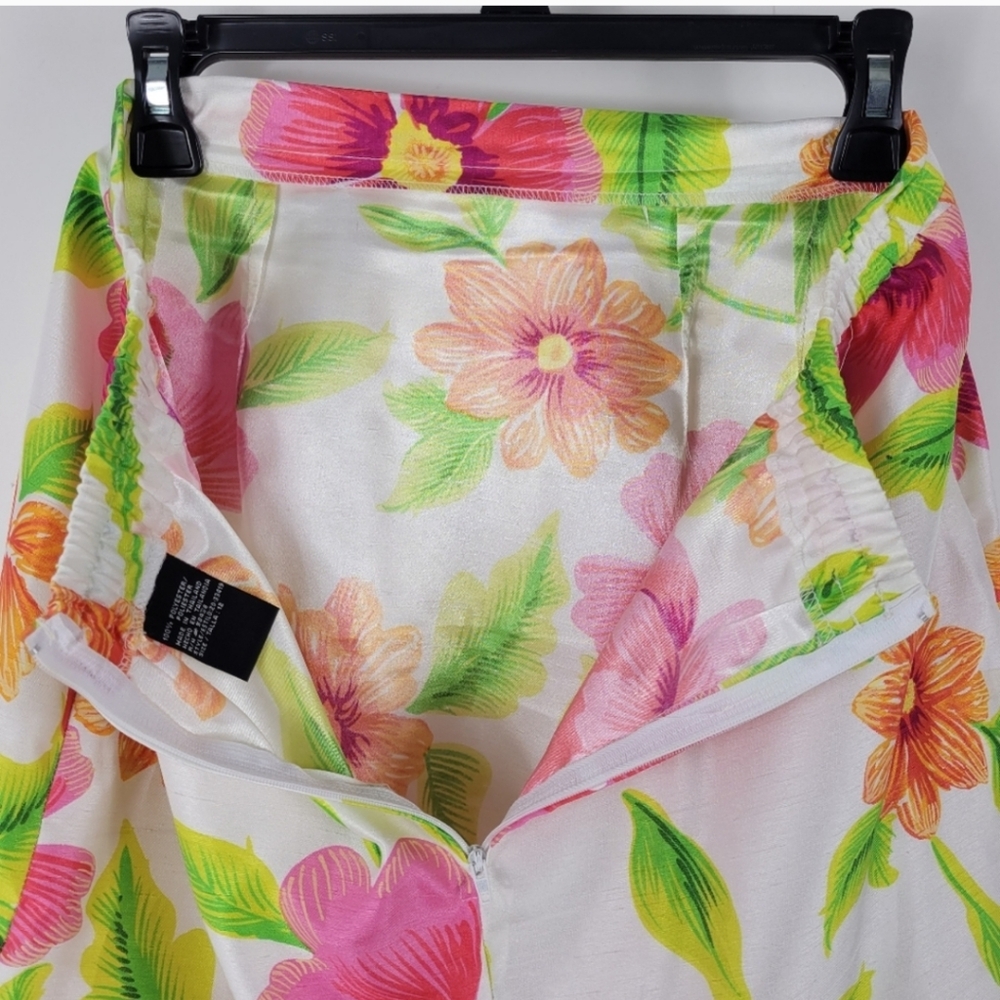 SAG HARBOR Tropical Floral 2 Piece Skirt and Top Set Vintage Size 12 - Picture 6 of 9